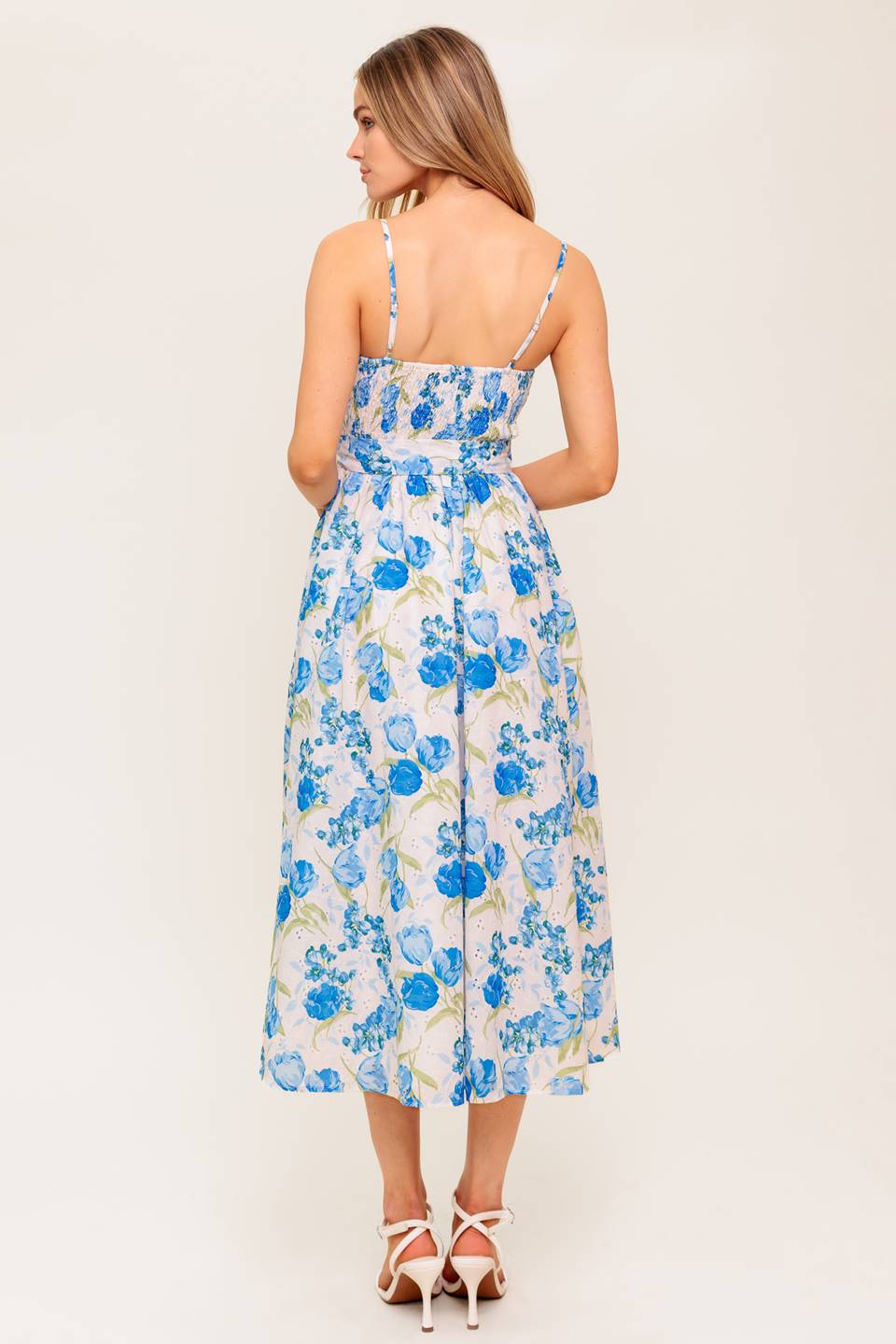 ROSY MOOD FLORAL WOVEN MIDI DRESS Flying Tomato
